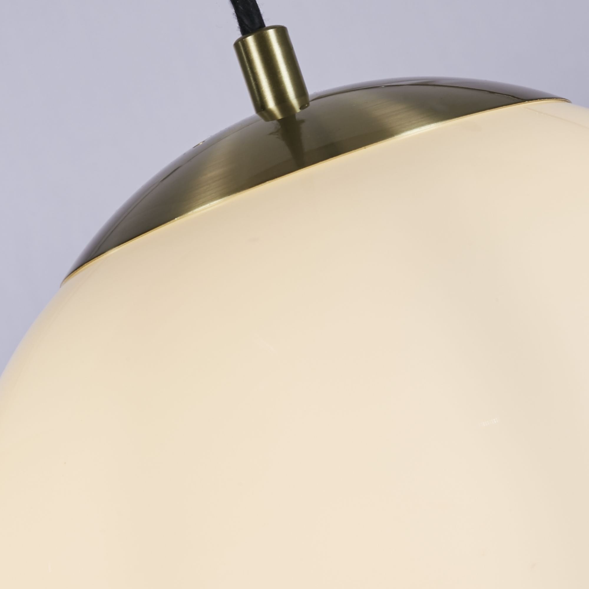 Searchlight Audley II 33cm Pendant - Satin Brass & Opal Glass