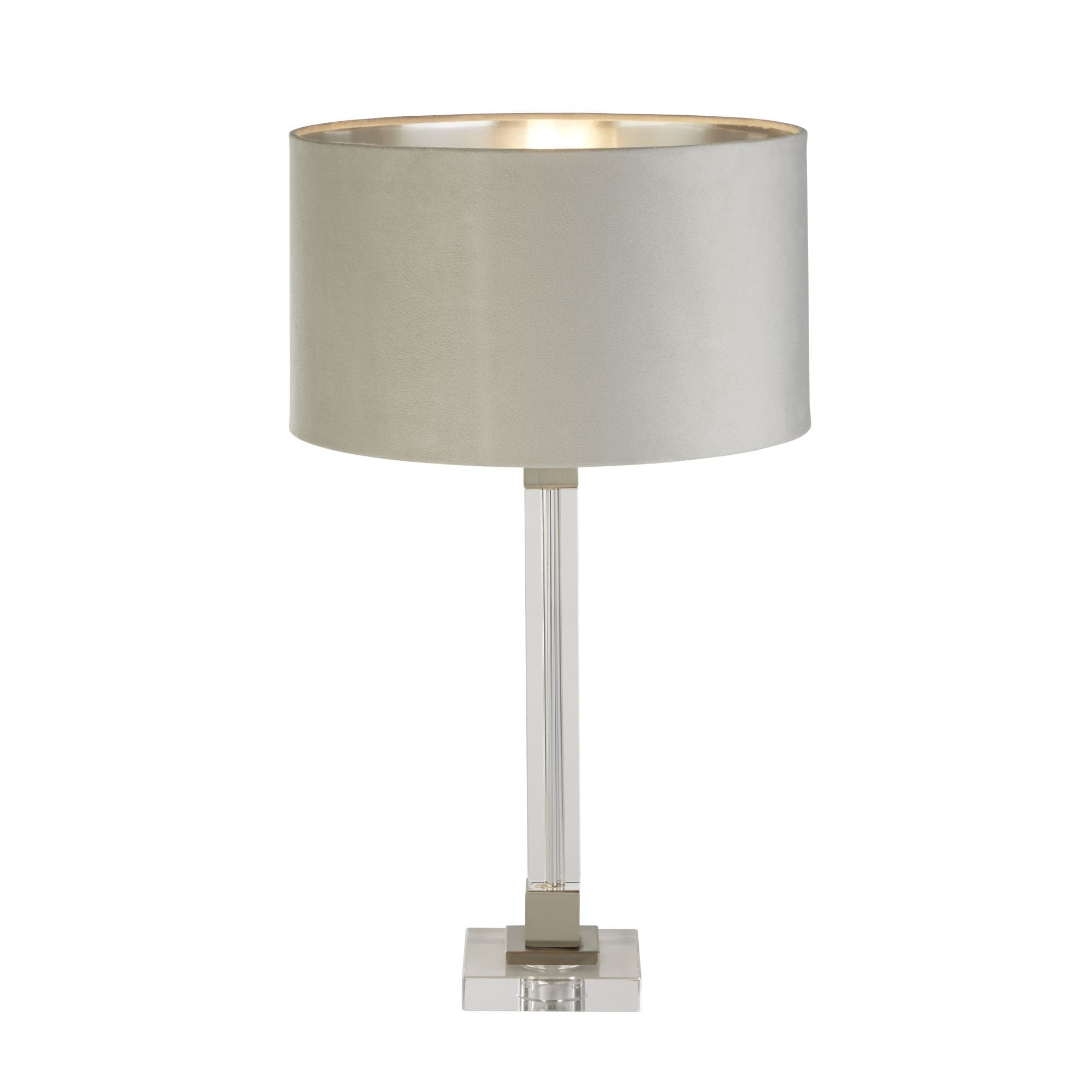 Searchlight Sarah Table Lamp Base - Satin Nickel & Crystal - Base Only