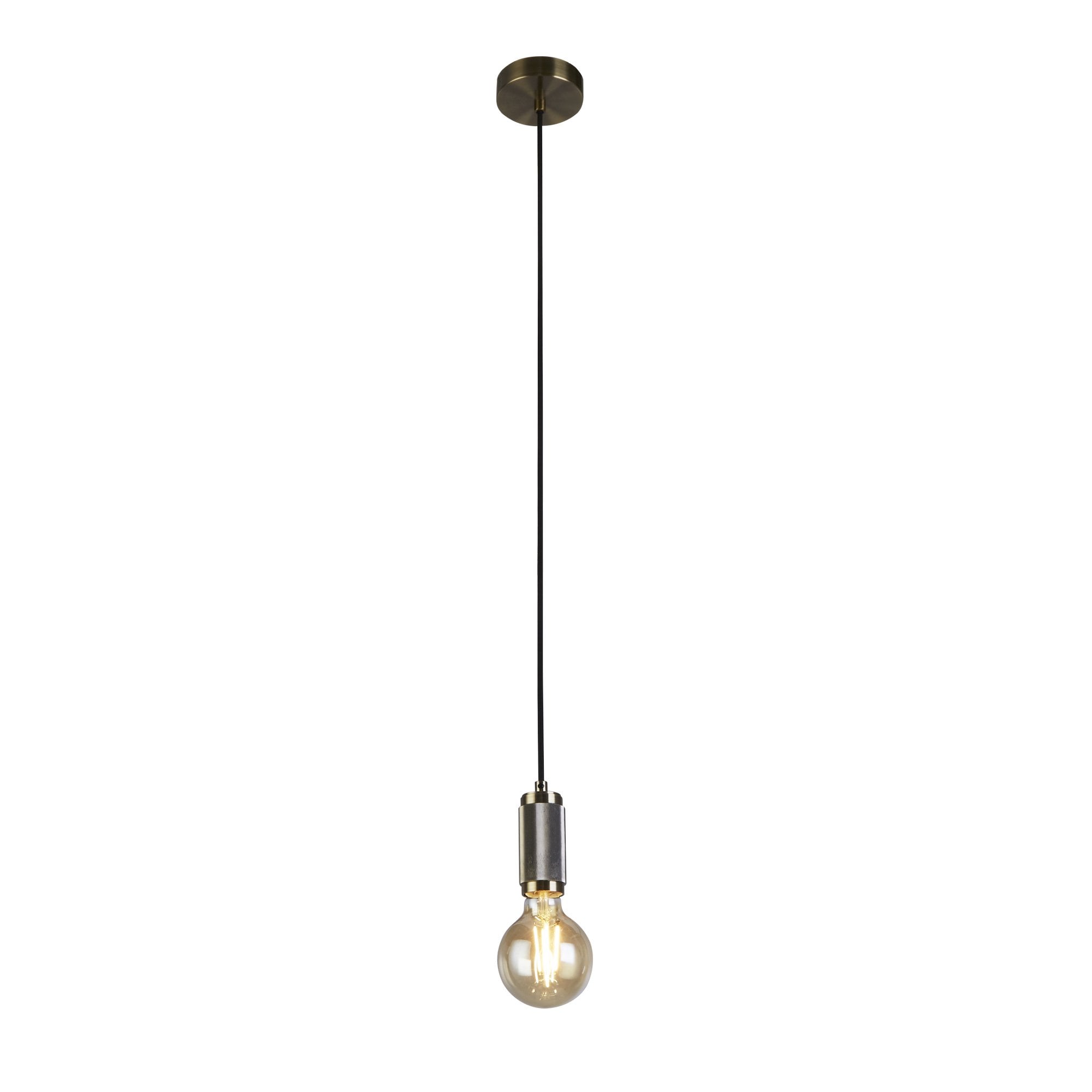 Searchlight Suspension Cable - Antique Brass & Braided Cable