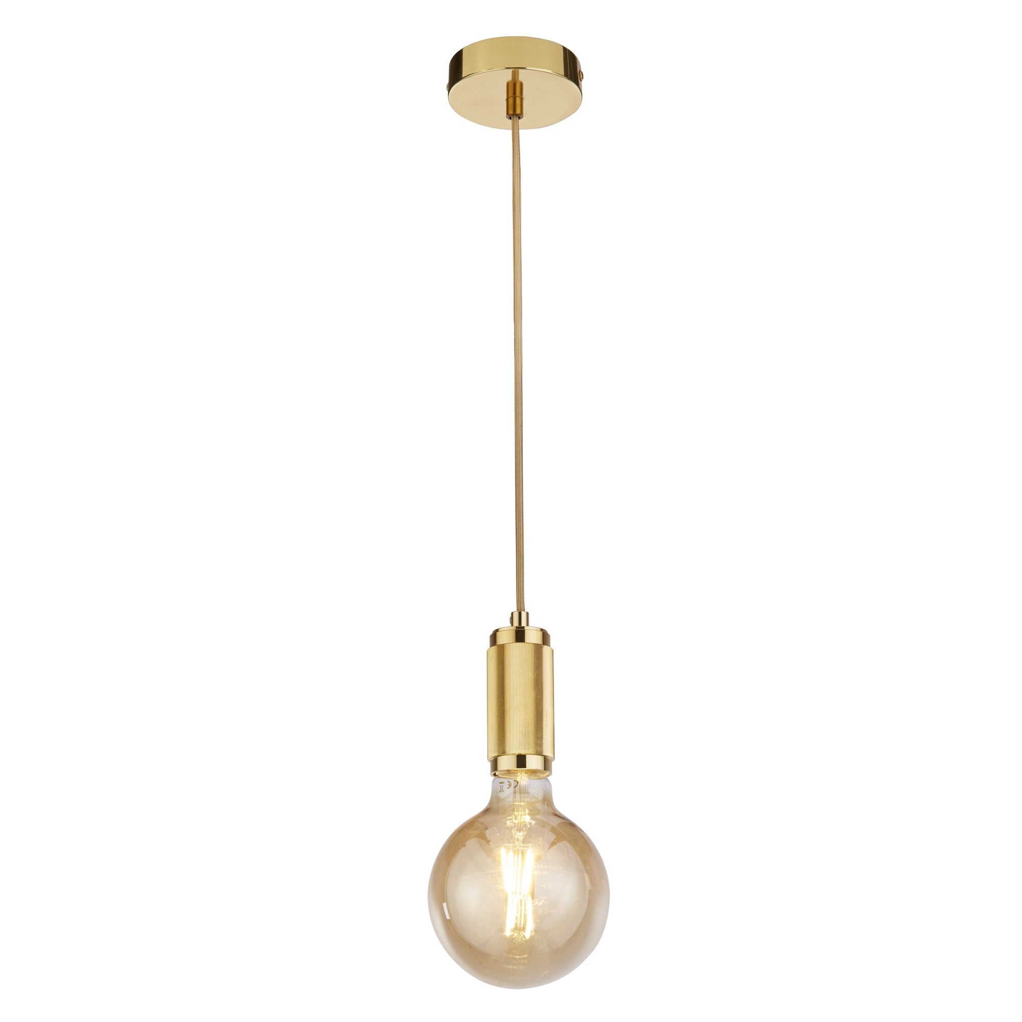 Searchlight Suspension Cable - Knurled Gold & Gold Braided Cable
