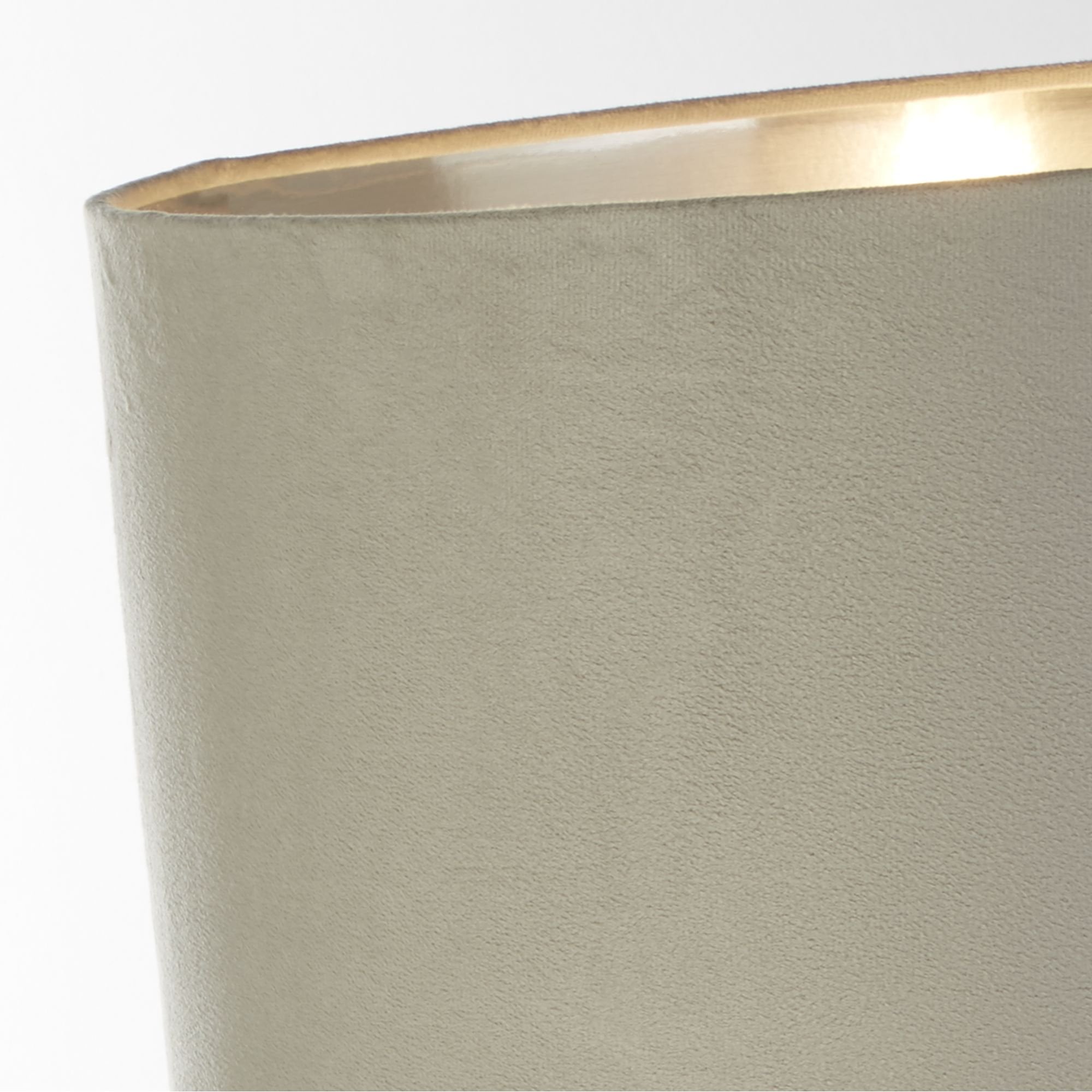 Searchlight Woodside Table Lamp - Chrome & Light Grey Velvet Shade