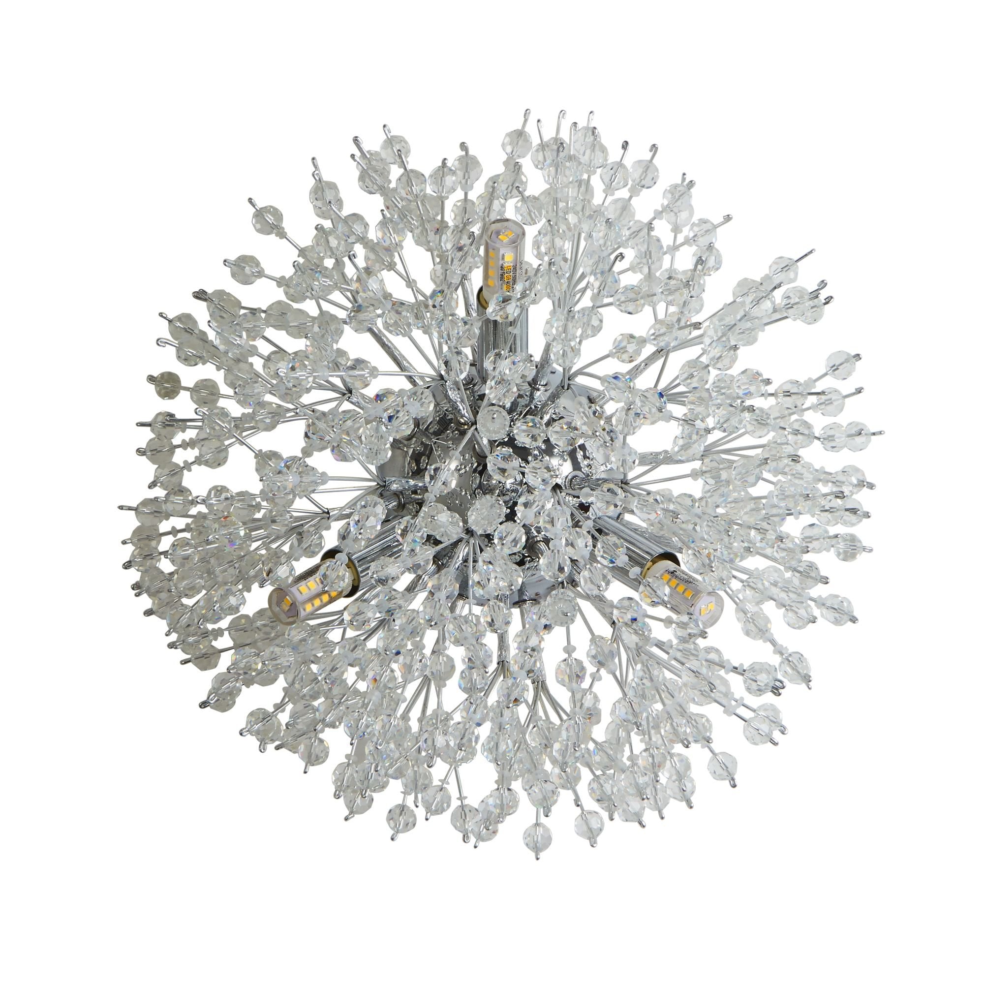 Searchlight Stevenson 3 Light Wall light - Chrome & Glass Beads