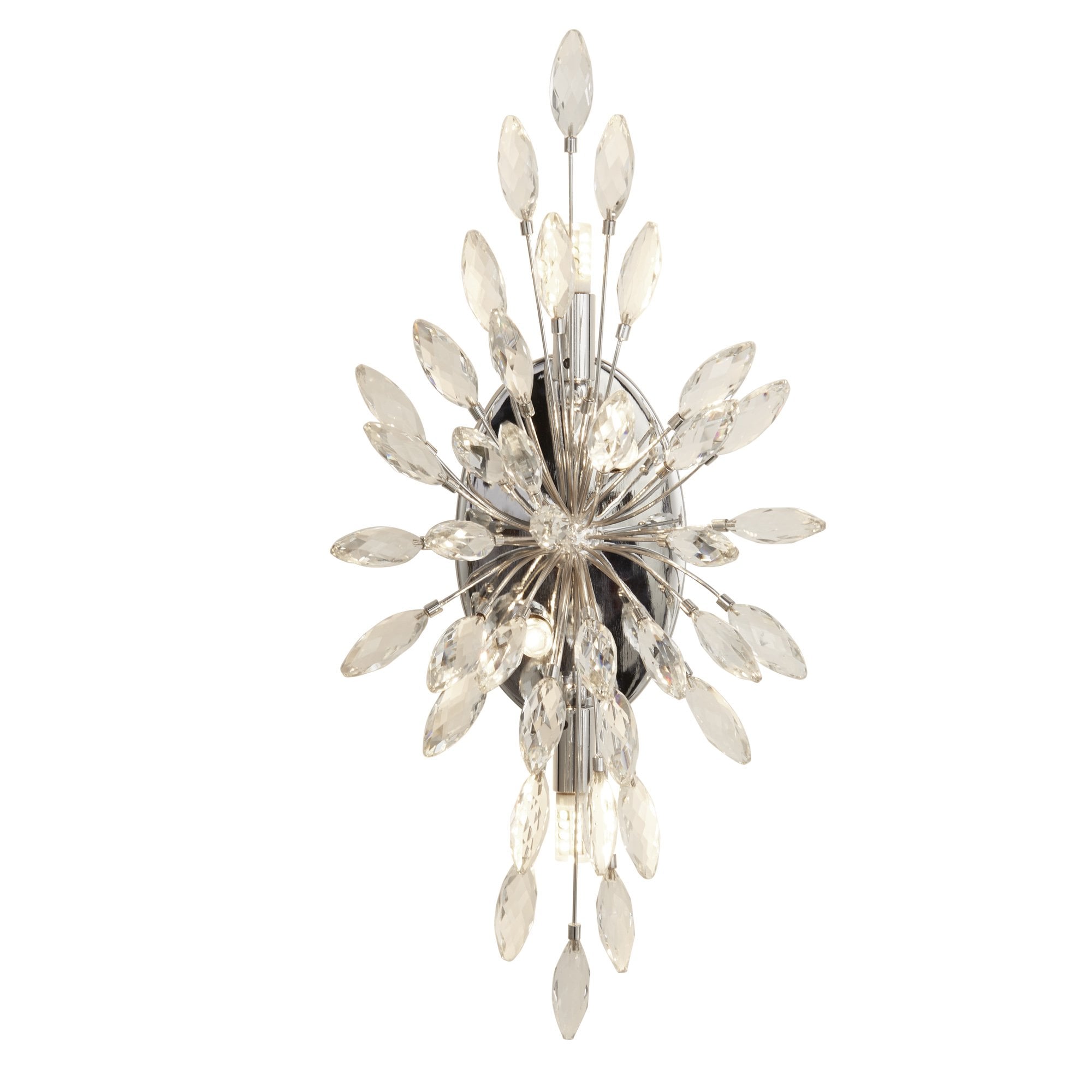 Searchlight Paradise 4 Light Wall Light - Chrome & Crystal