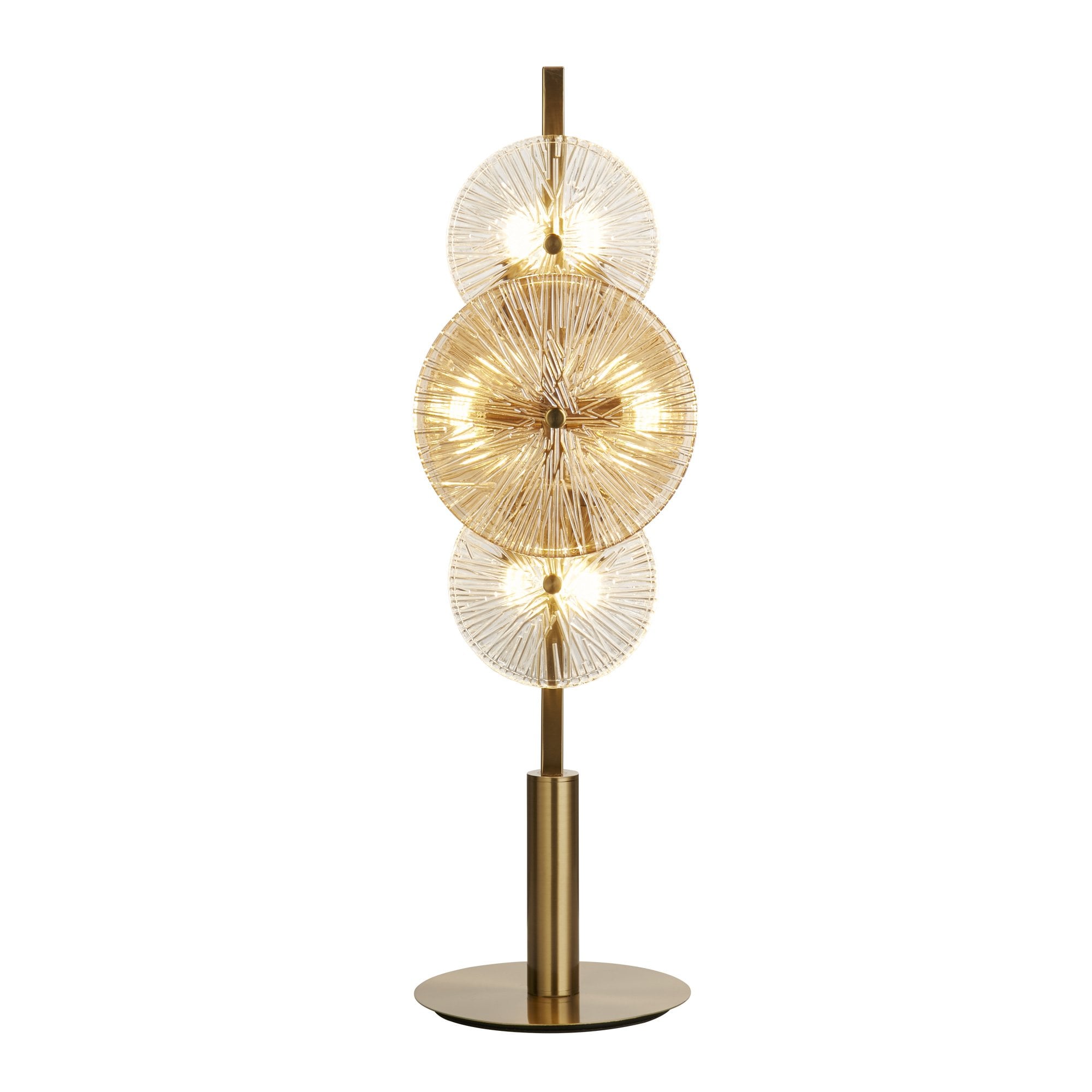 Searchlight Woodbine 6 Light Table Lamp - Bronze, Clear & Amber Glass