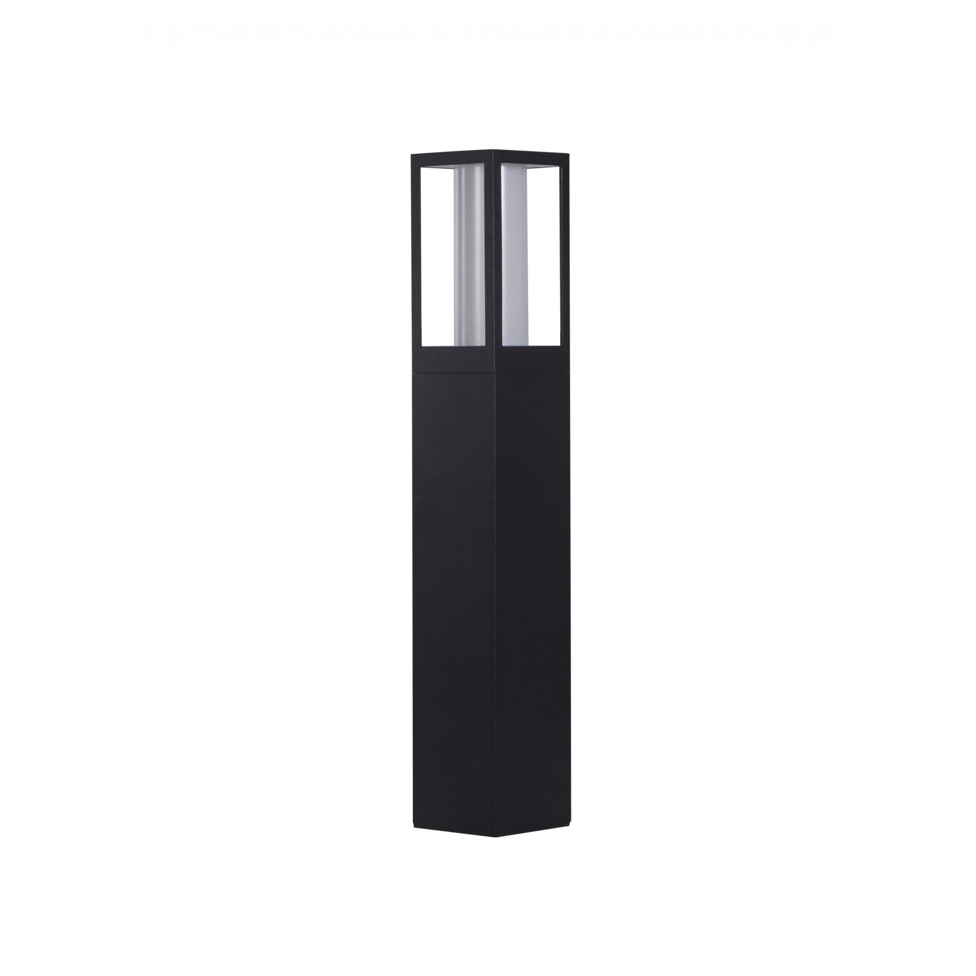 Searchlight Badminton 450mm Outdoor Post - Black & Matt White Polycarbonate