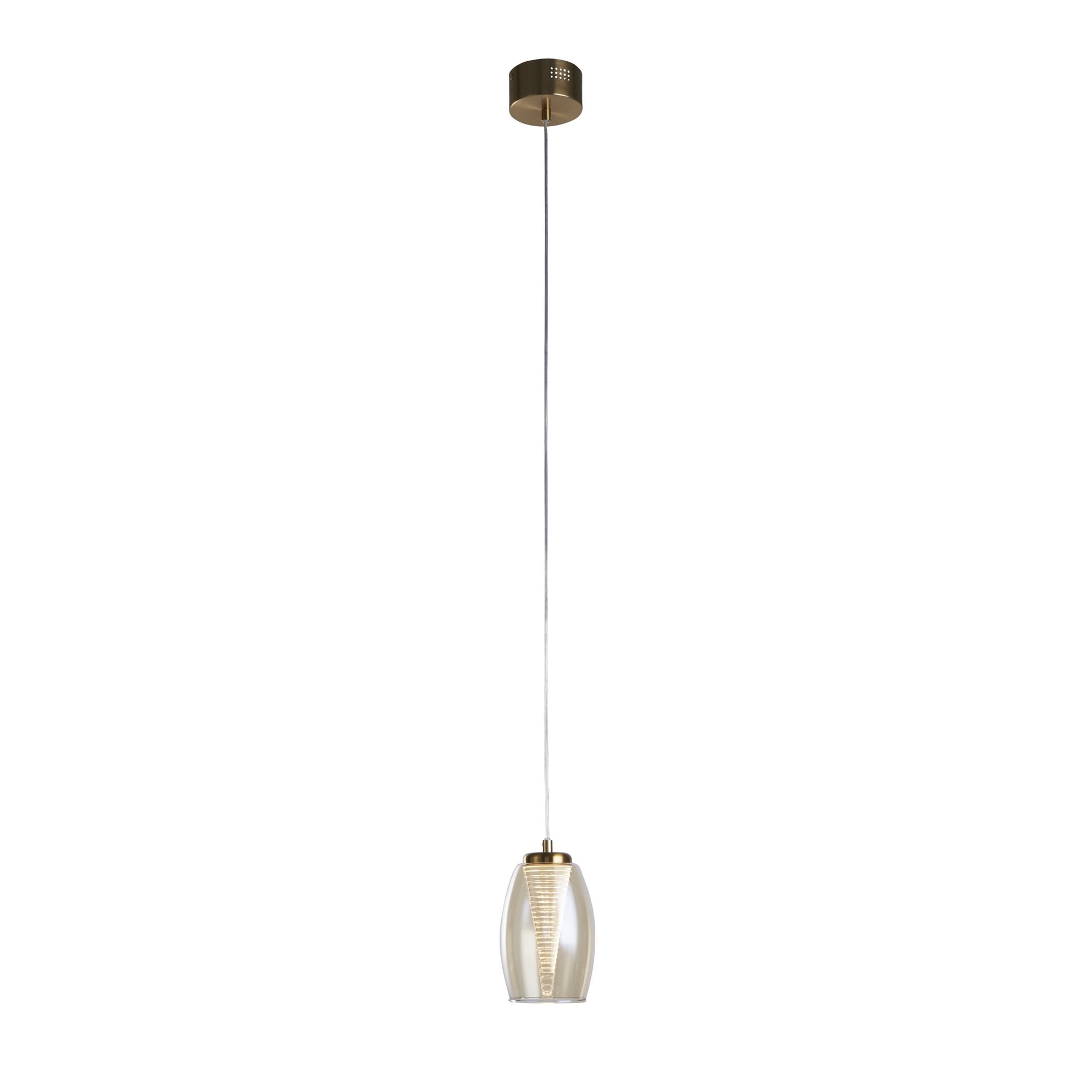 Searchlight Chapman Pendant - Bronze & Champagne Glass