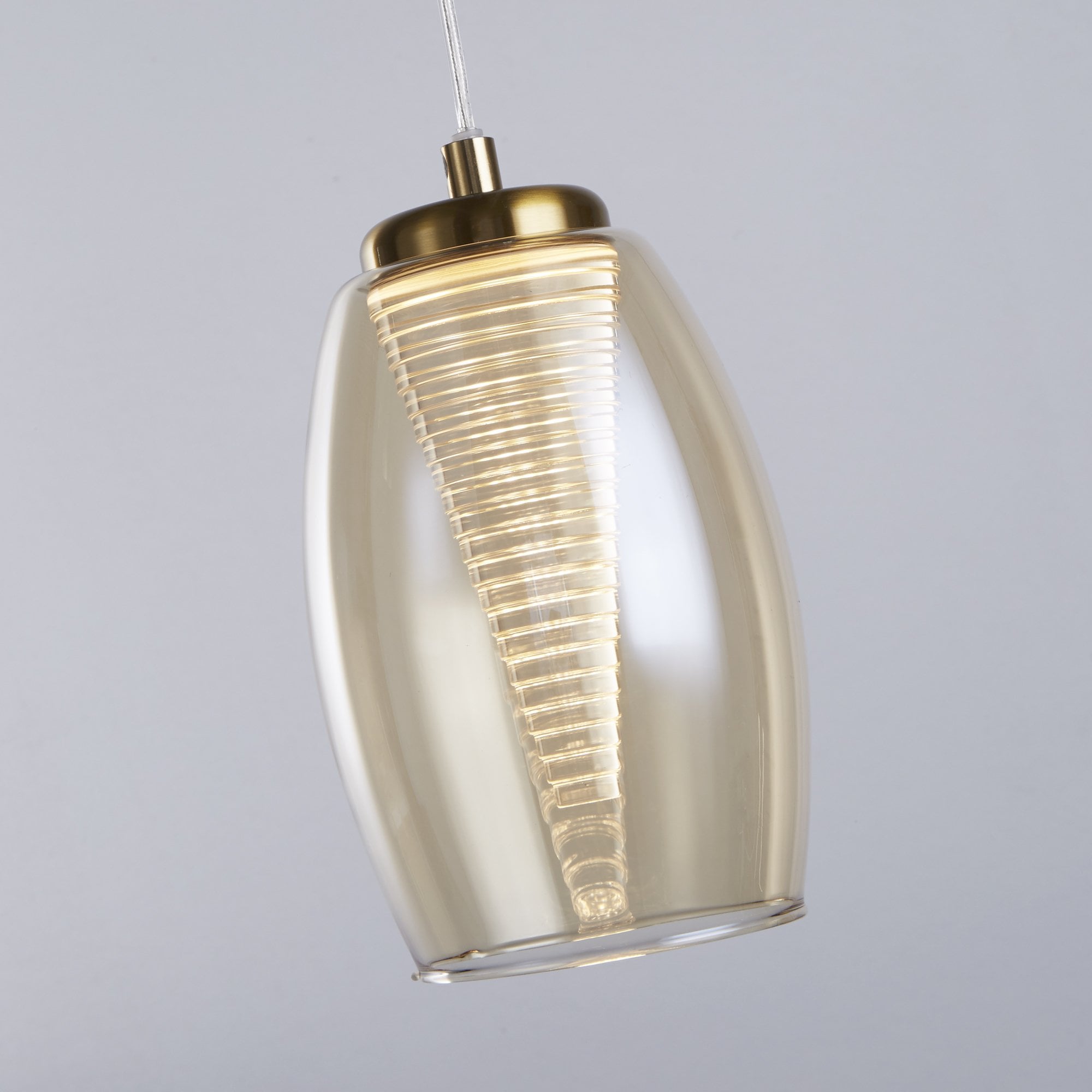 Searchlight Chapman Pendant - Bronze & Champagne Glass
