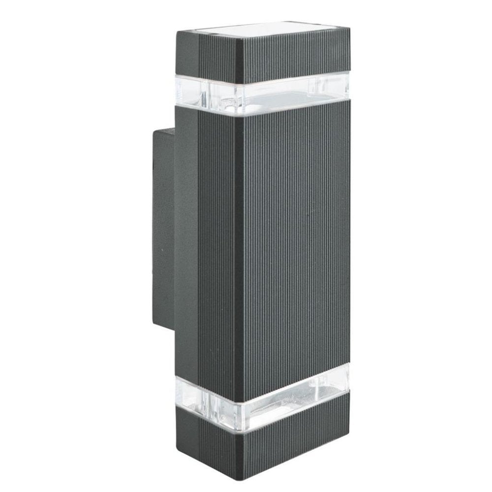 Searchlight Shelley LED Outdoor Wall Light - Black & Glass Diffuser - IP44