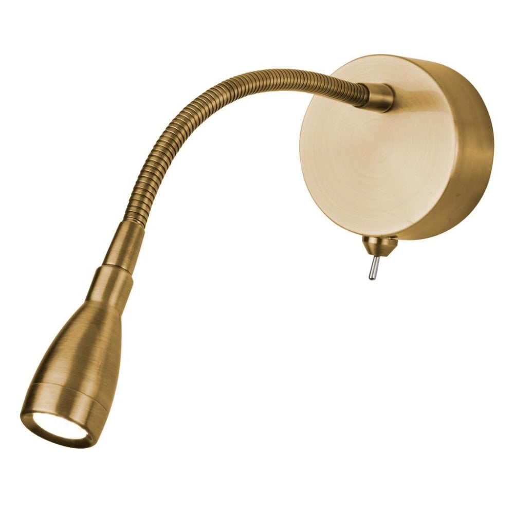 Searchlight Fenton LED Adjustable Wall Light - Satin Brass