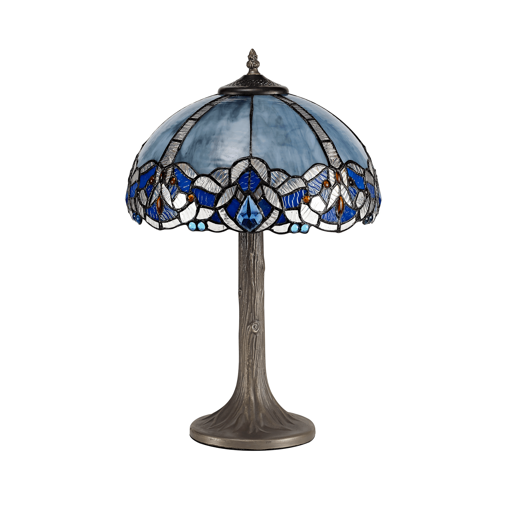 Fabula Newmans Single Tree Like Table Lamp - 30cm Tiffany Shade - Blue