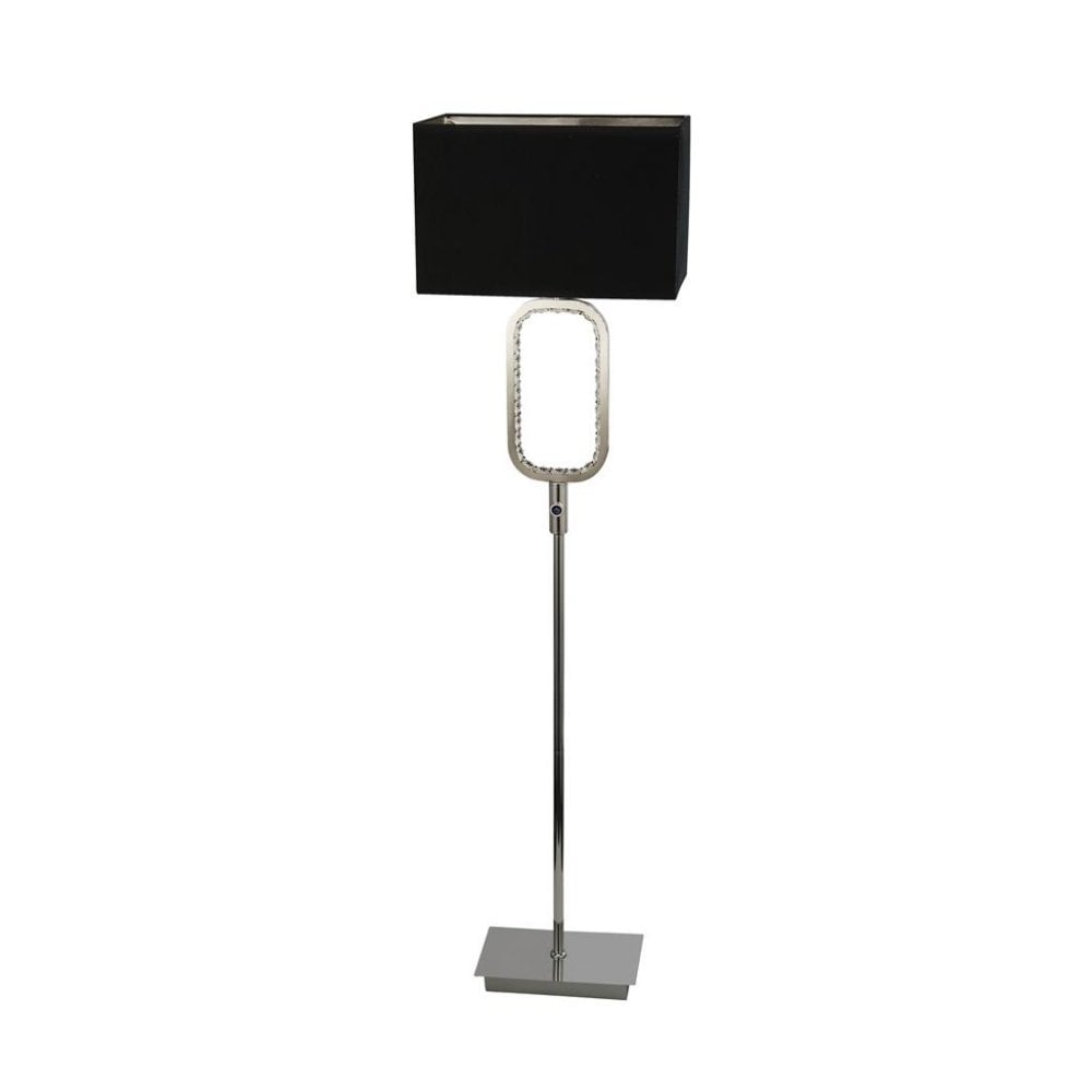 Searchlight Brunswick Floor Lamp LED Base - Chrome with Crystal Glass