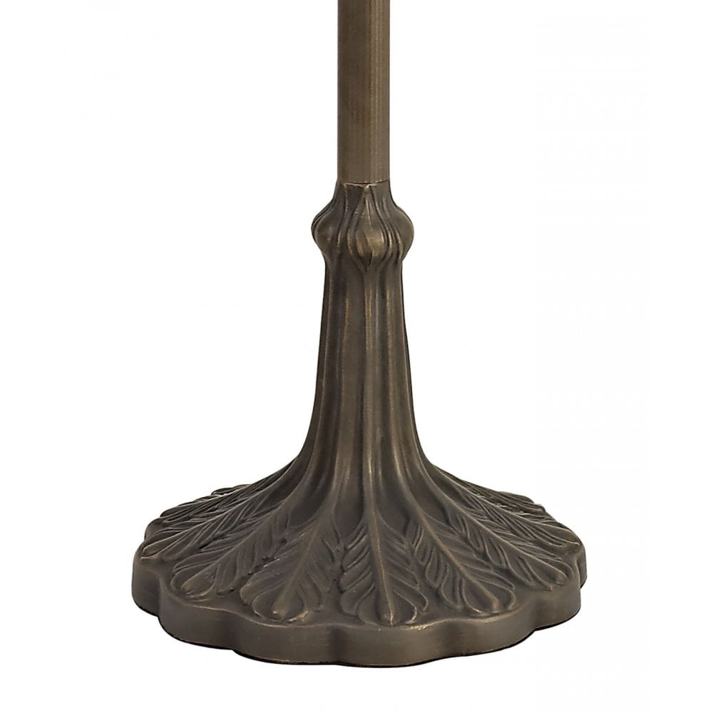 Fabula Newmans 2 Light Leaf Design Floor Lamp - 40cm Tiffany Shade - Blue