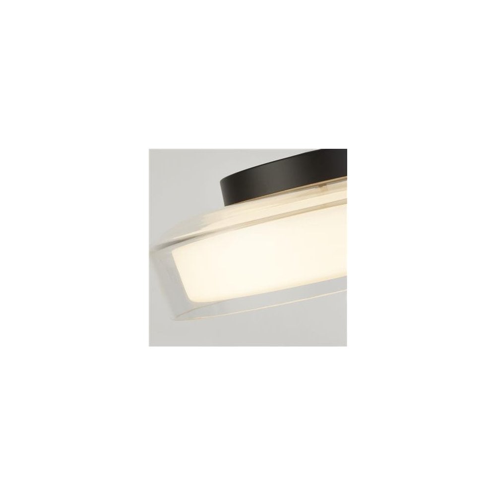 Searchlight Posh Flush - Black, Clear & Opal Glass
