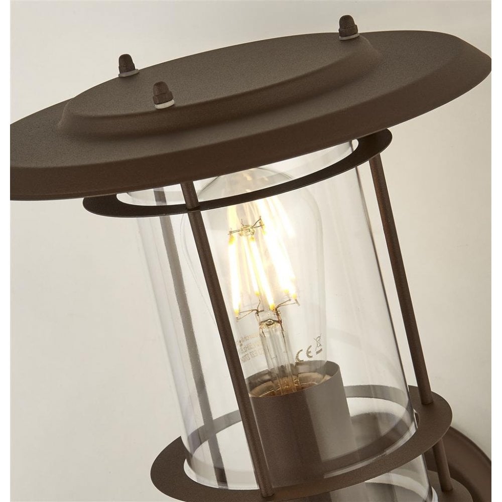 Searchlight Easby Outdoor Wall Light with PIR Sensor - Rust Brown - IP44