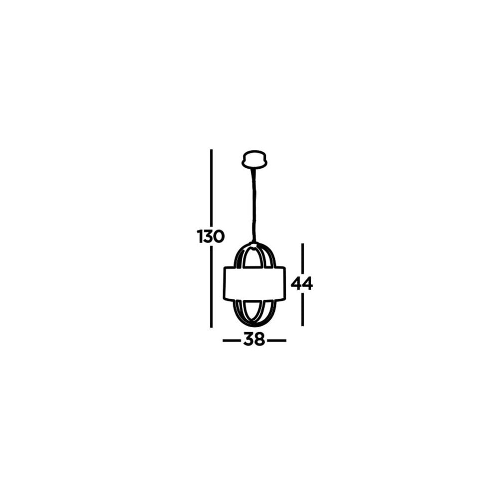 Searchlight Macbeth Pendant - Chrome, Glass & Black Fabric Shade
