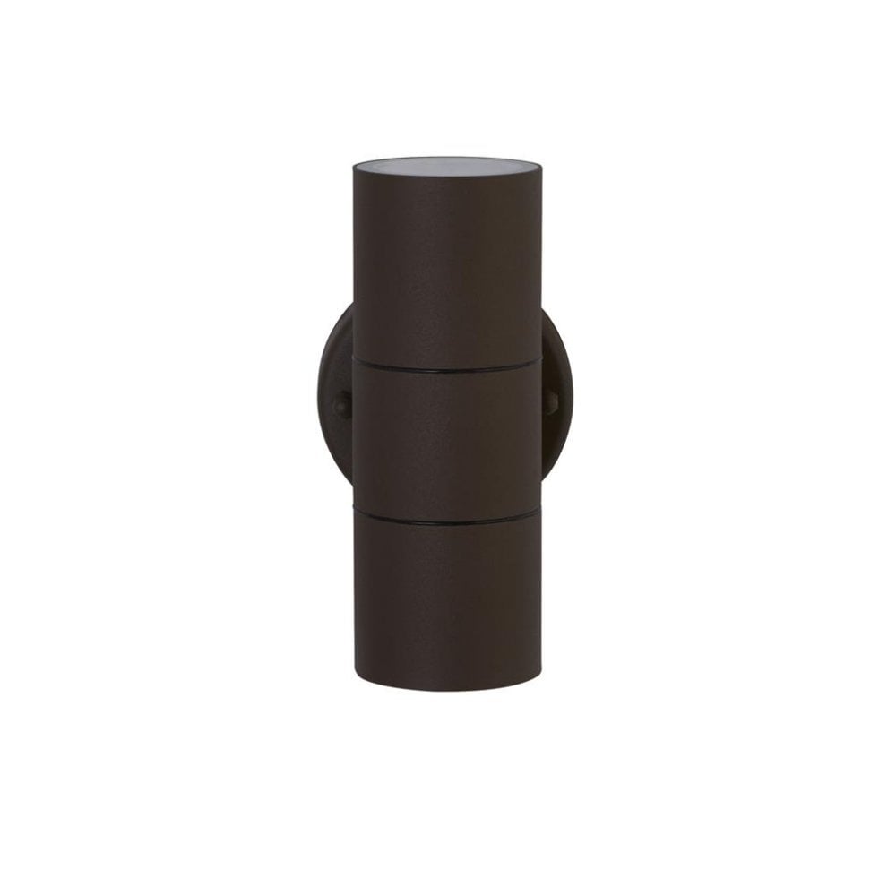 Searchlight Mela Outdoor Wall Light - Rustic Brown & Glass