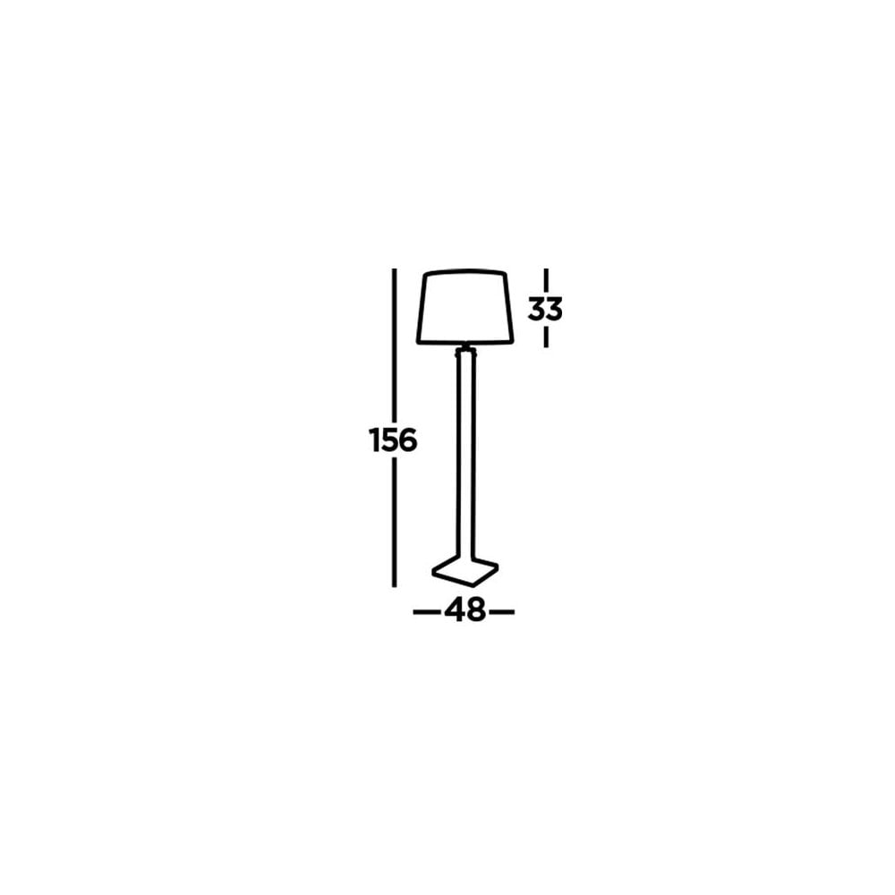 Searchlight Paulton Floor Lamp - Black, Glass & White Fabric Shade