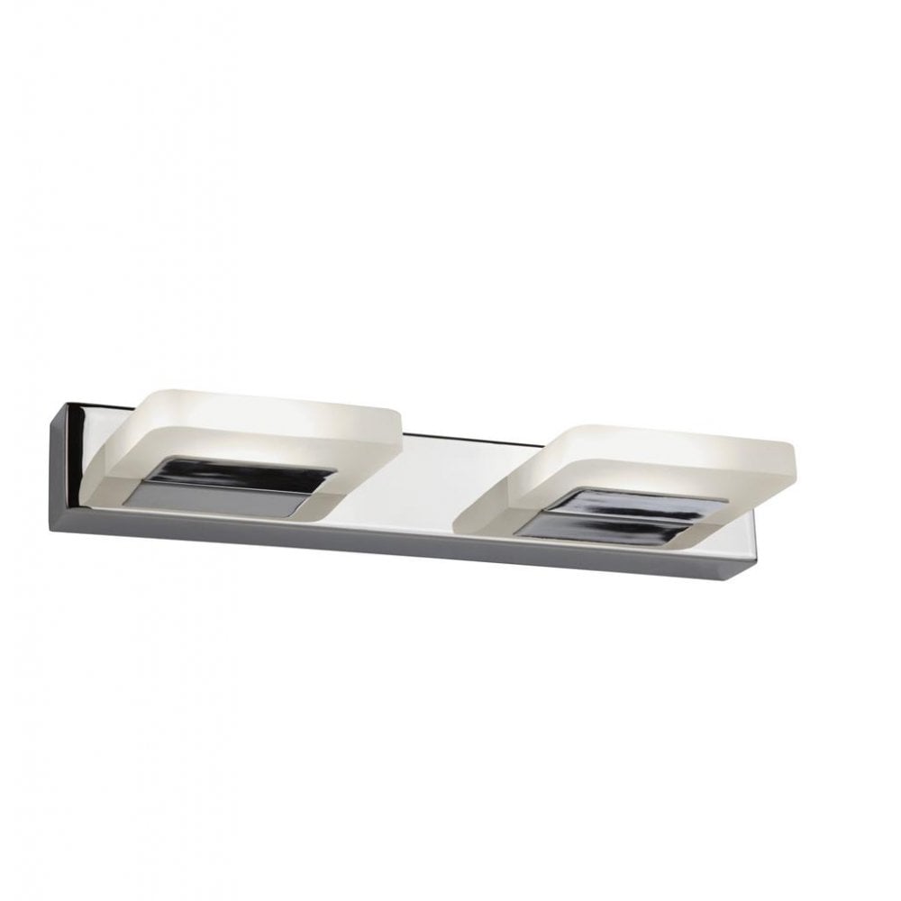 Searchlight Lennox 2 Light LED Wall Light - Chrome & Frosted Glass