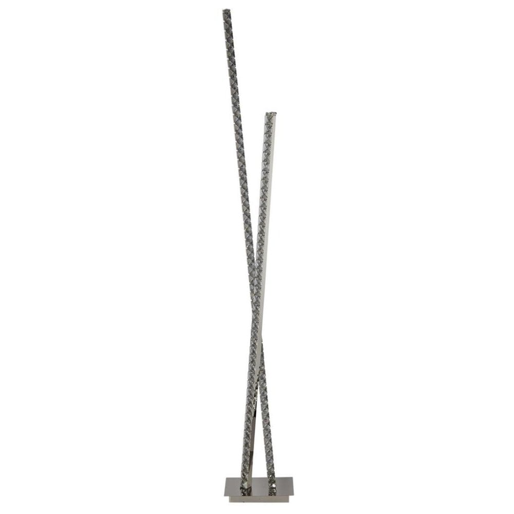 Searchlight Canarvan Floor Lamp - Chrome & Clear Crystal