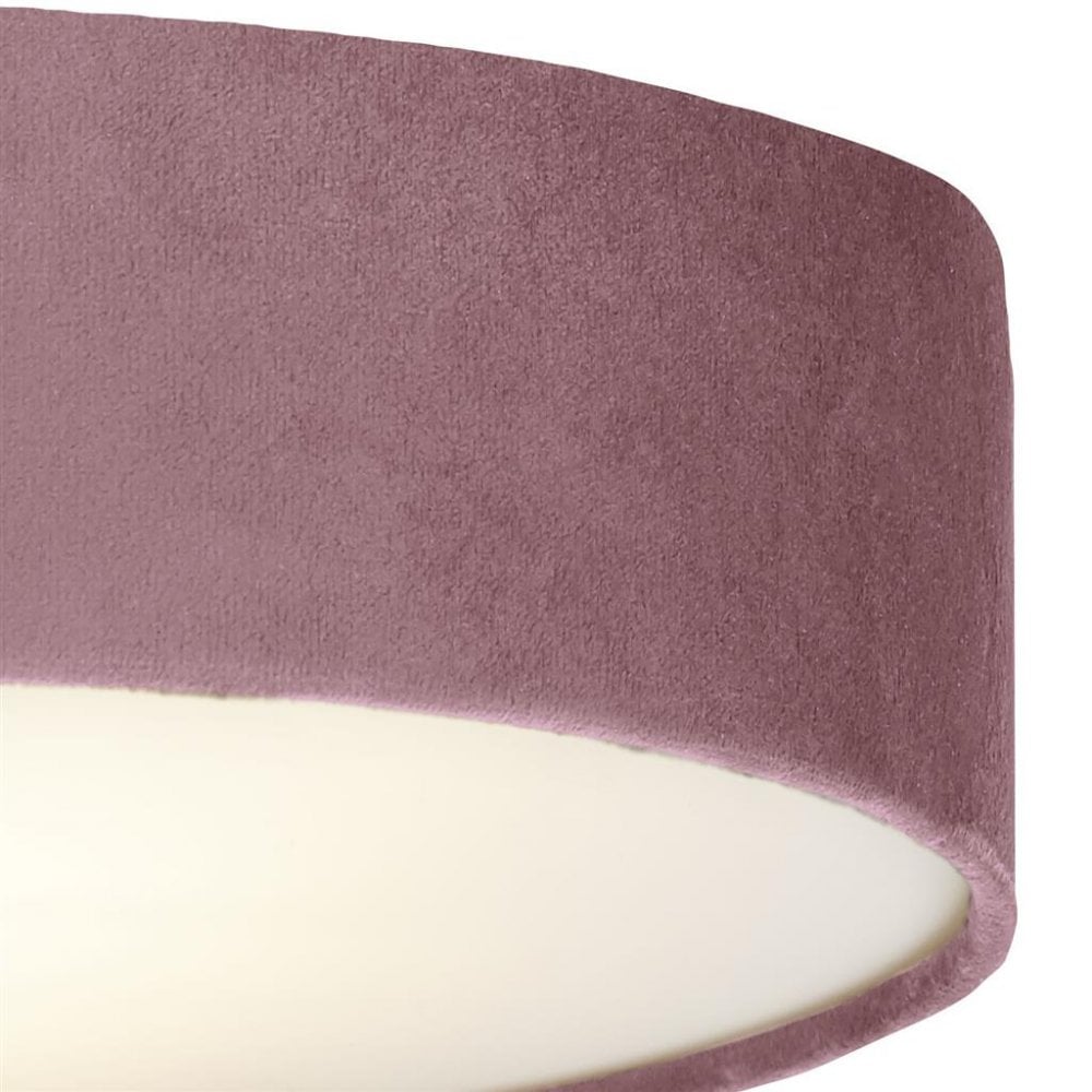 Searchlight David 3 Light Flush - Pink Velvet