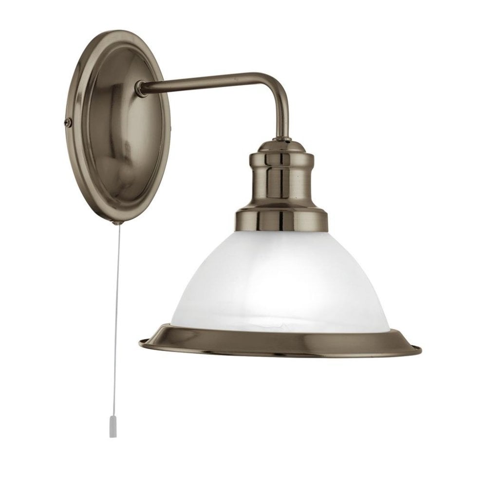 Searchlight Beech Wall Light - Antique Brass & Glass