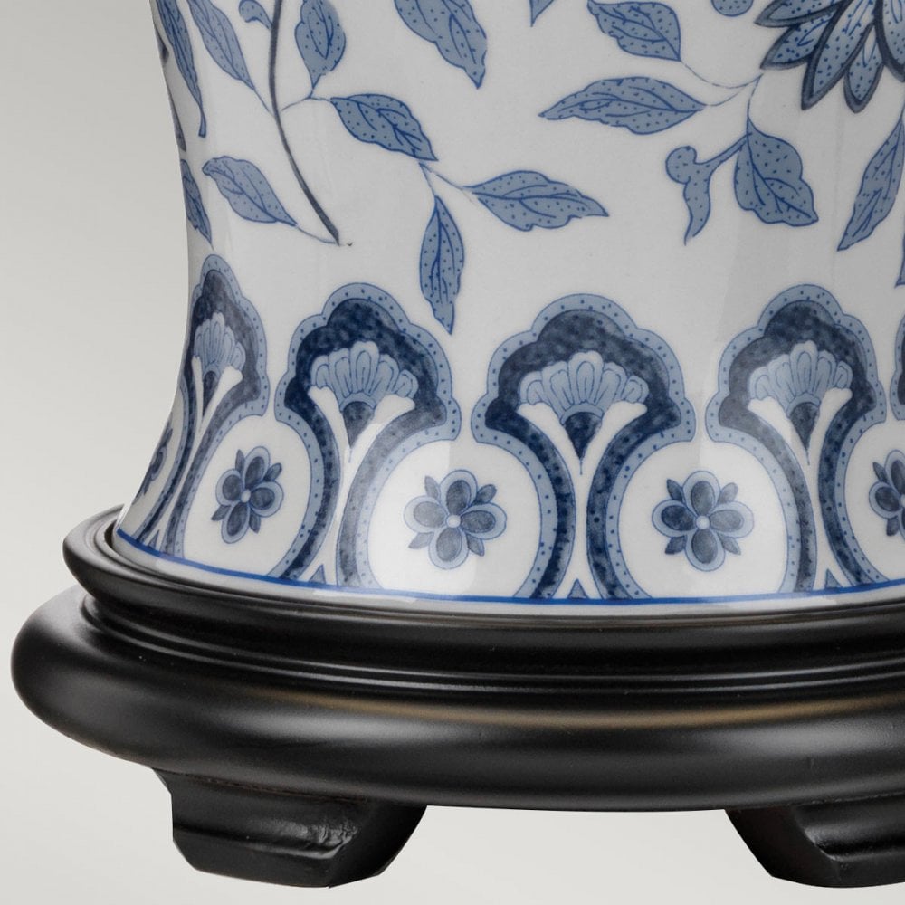 Elstead Ying 1 Light Table Lamp - Blue & White