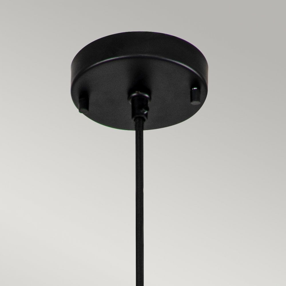 Elstead Etoile 1 Light Medium Pendant - Matte Black & Gold Leaf