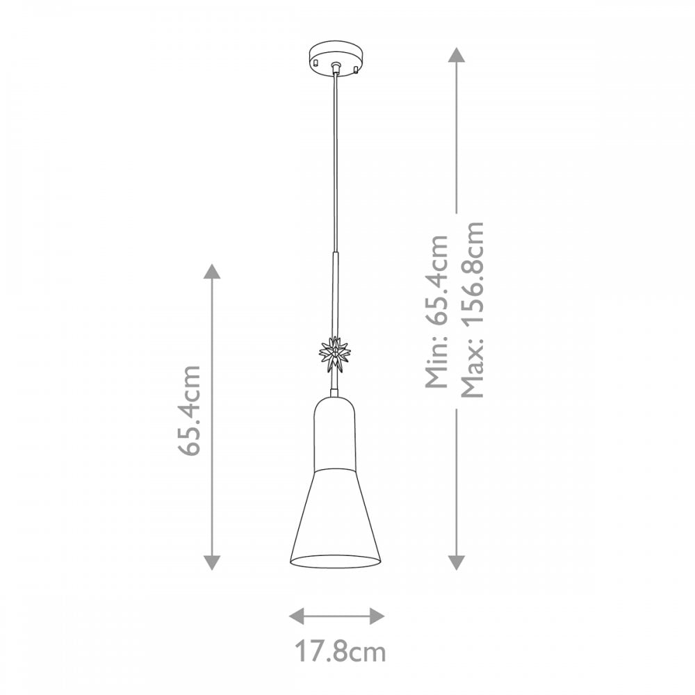 Elstead Etoile 1 Light Medium Pendant - Matte Black & Gold Leaf