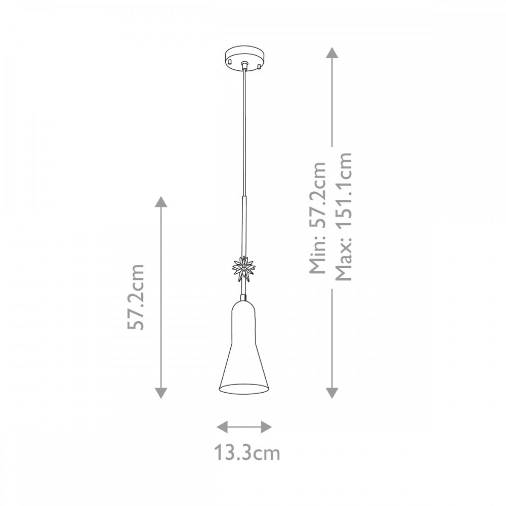 Elstead Etoile 1 Light Small Pendant - Matte Black & Gold Leaf