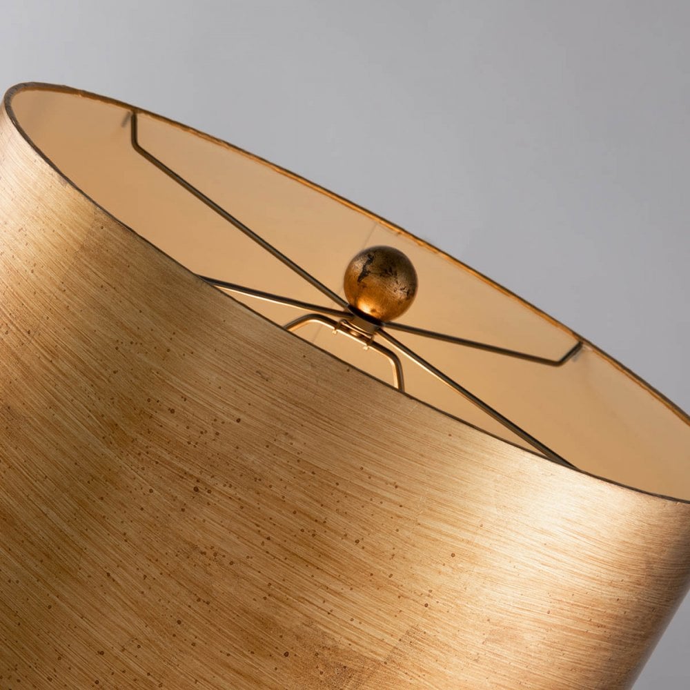 Flambeau Jackson 1 Light Table Lamp - Antiqued Silver with Gold Leaf Accents