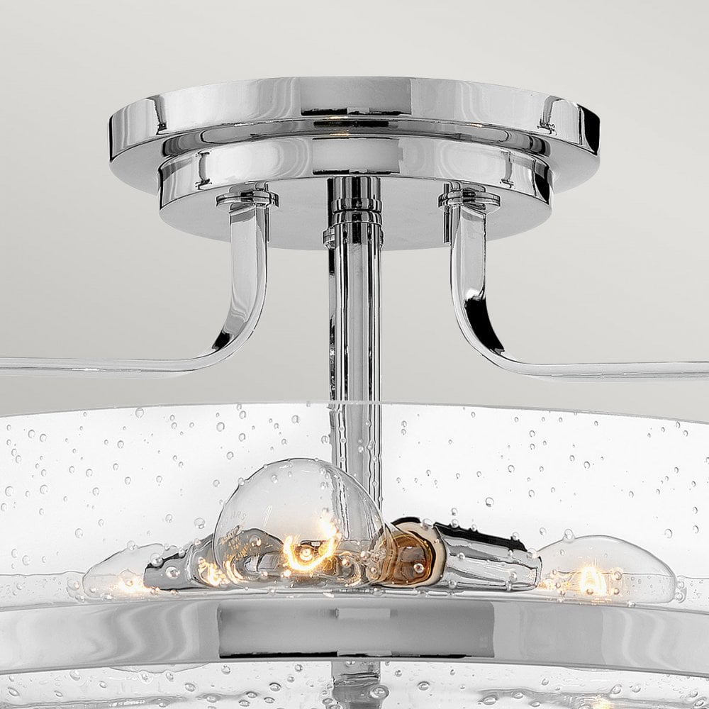 Hinkley Harper Medium Semi-Flush - Clear - Polished Chrome