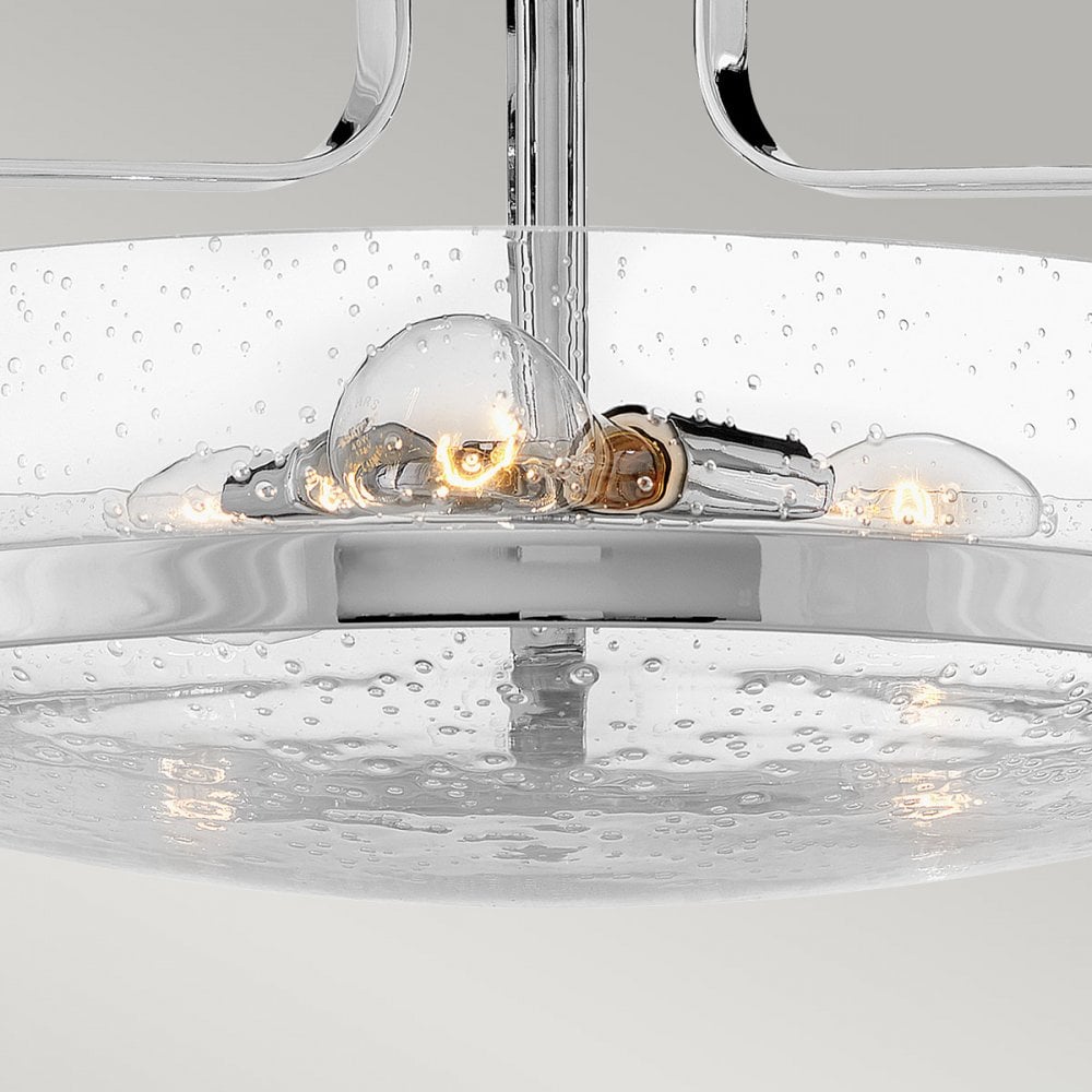 Hinkley Harper Medium Semi-Flush - Clear - Polished Chrome