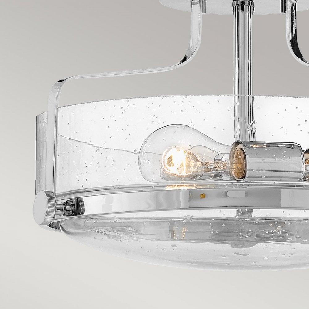 Hinkley Harper Small Semi-Flush - Clear - Polished Chrome