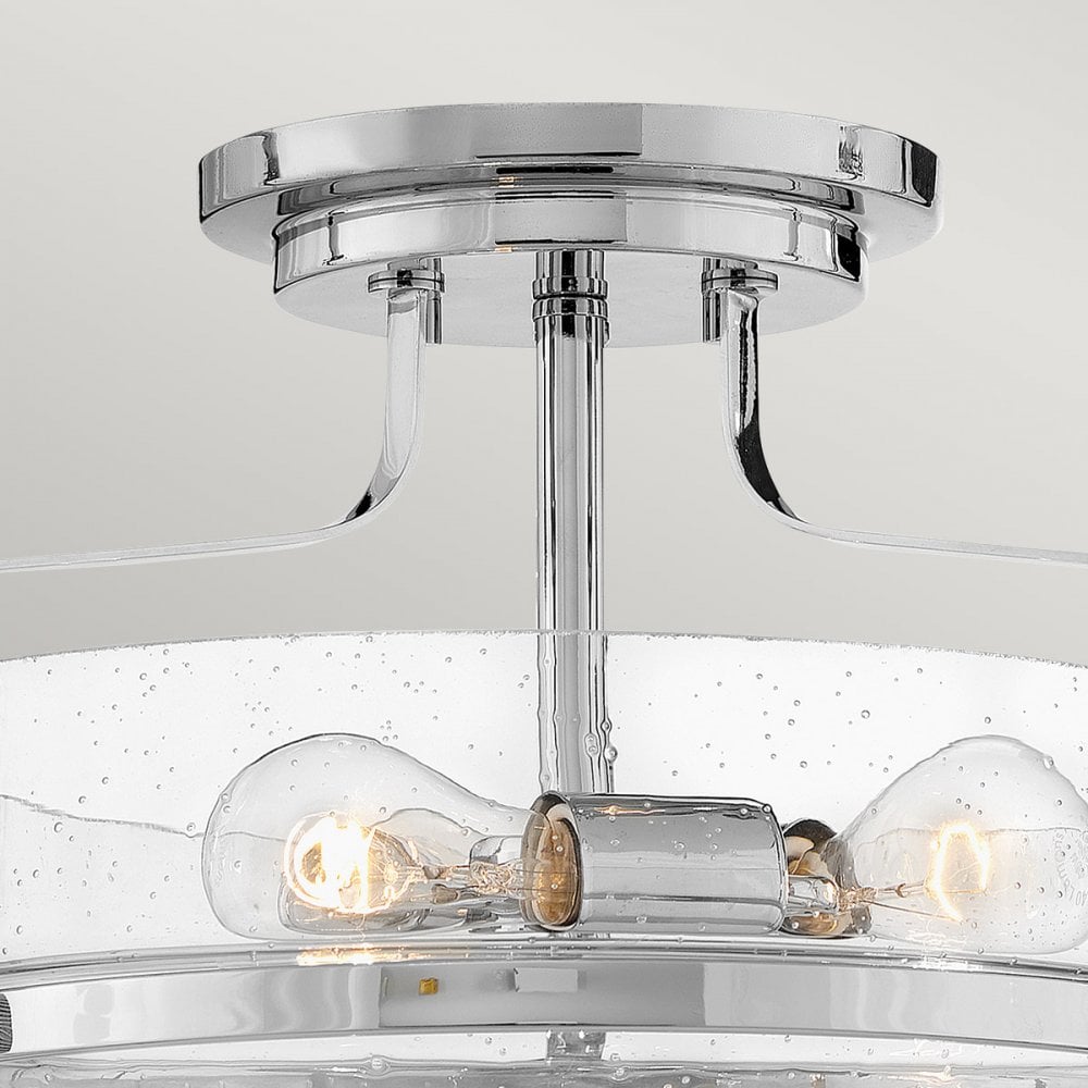 Hinkley Harper Small Semi-Flush - Clear - Polished Chrome