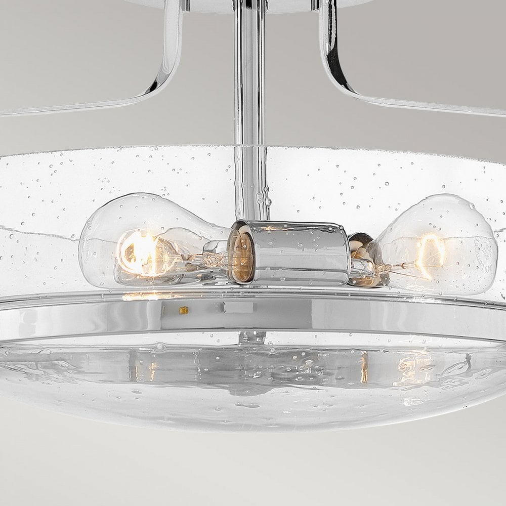 Hinkley Harper Small Semi-Flush - Clear - Polished Chrome