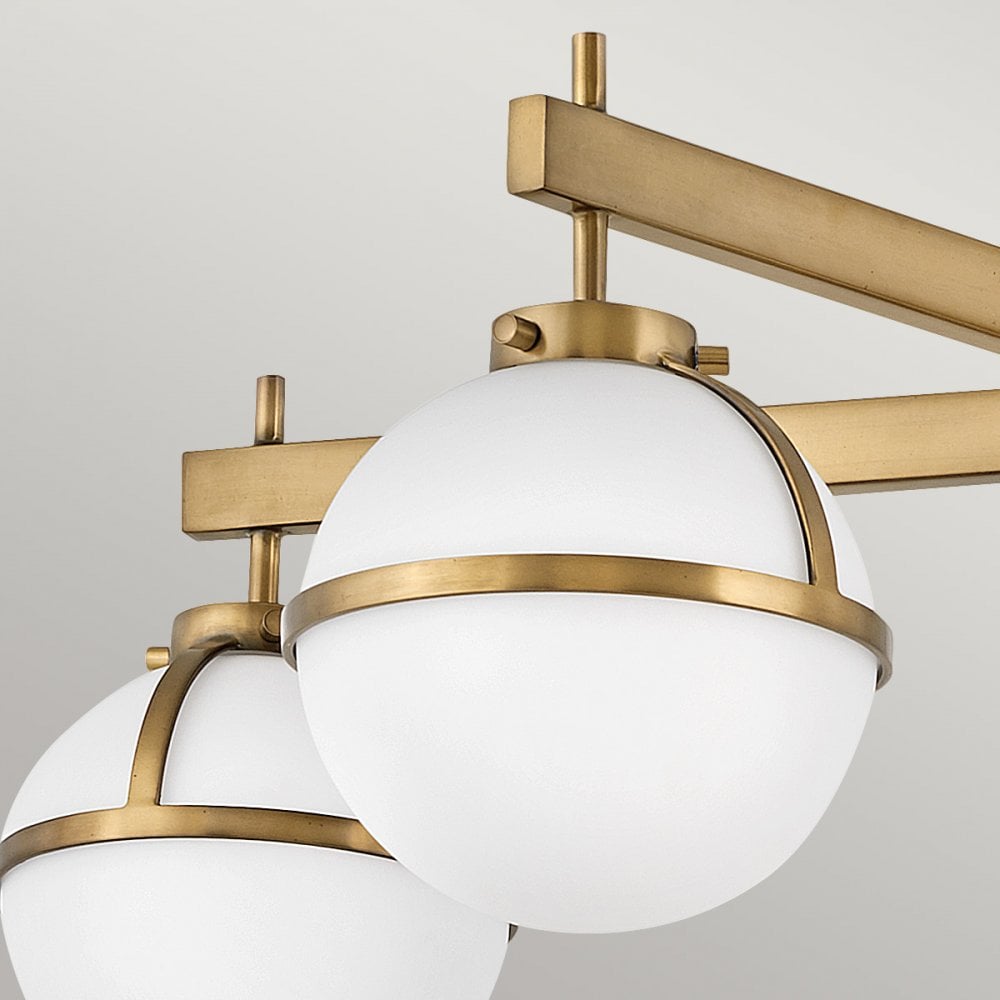 Hinkley Hollis 5 Light Chandelier - Opal - Heritage Brass
