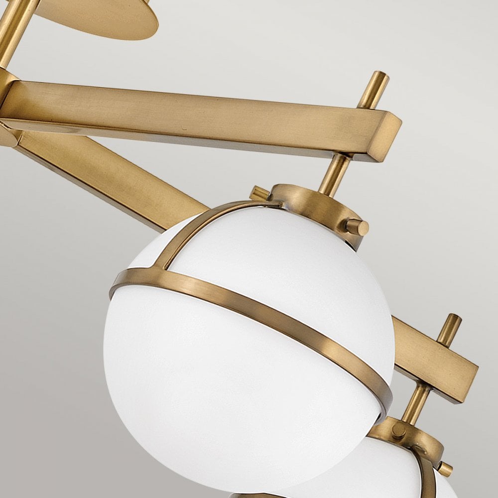 Hinkley Hollis 5 Light Chandelier - Opal - Heritage Brass