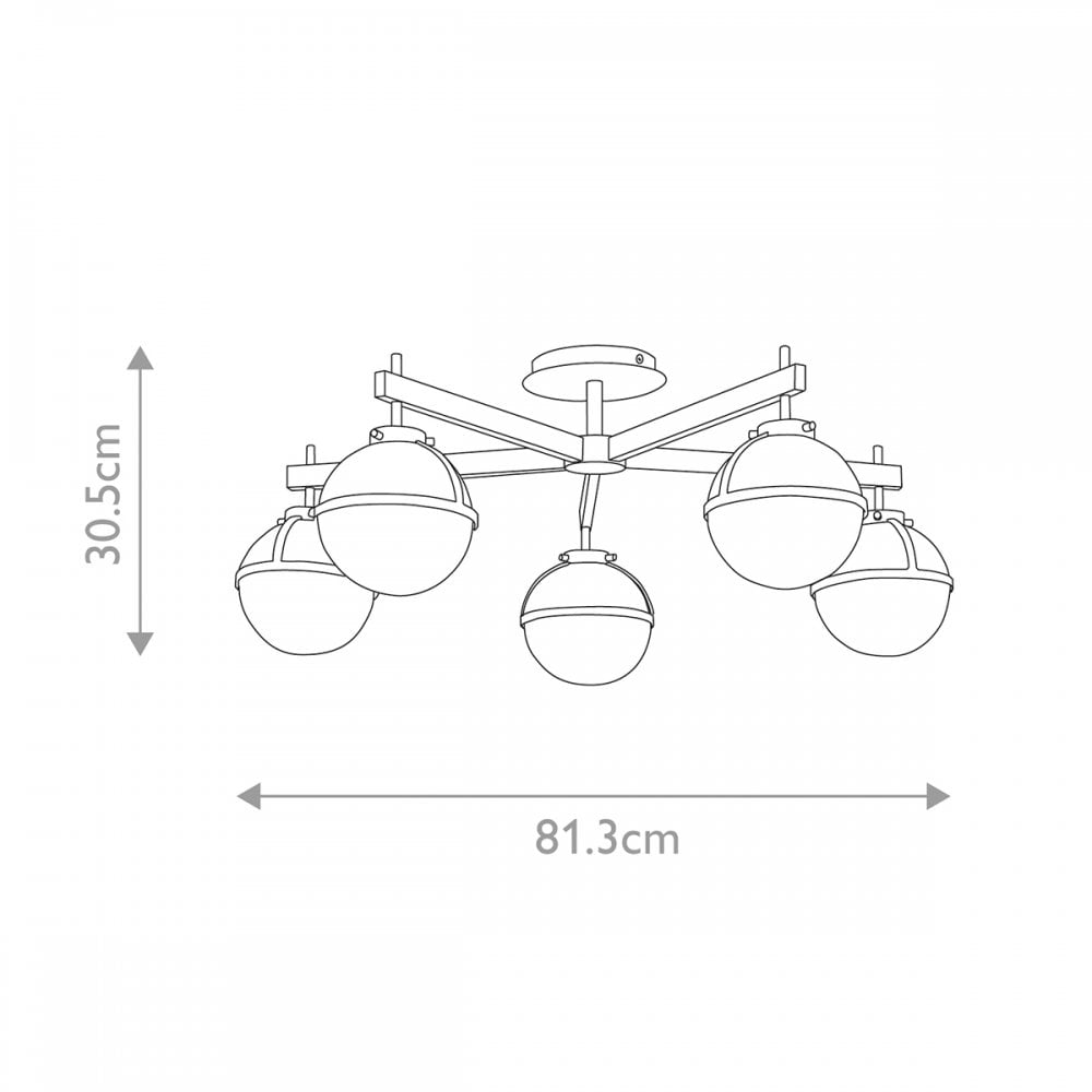 Hinkley Hollis 5 Light Chandelier - Opal - Heritage Brass