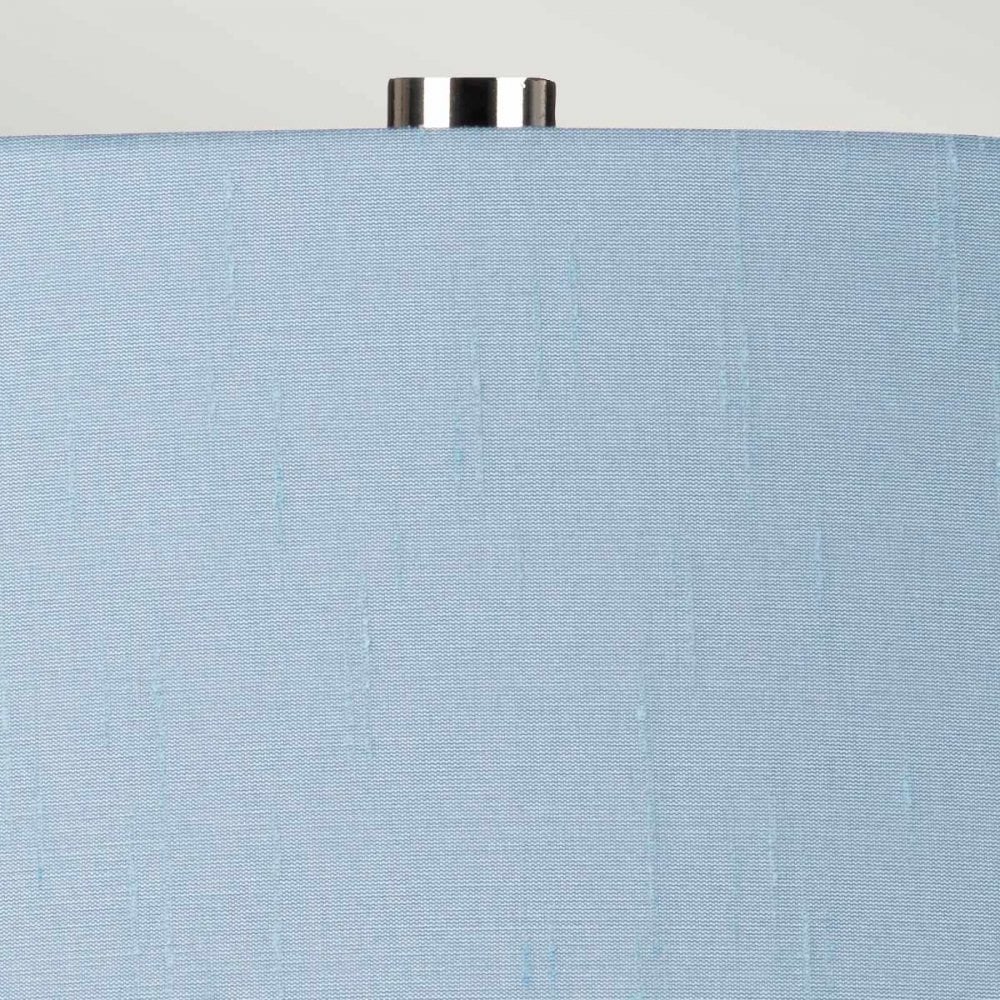 Elstead Isla 1 Light Table Lamp - White, Polished Nickel & Blue