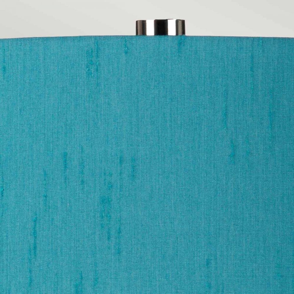 Elstead Isla 1 Light Table Lamp - White, Polished Nickel & Teal
