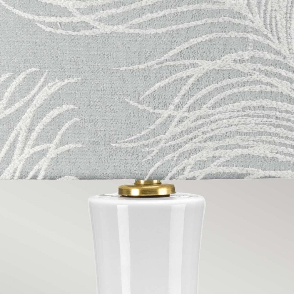 Elstead Milo 1 Light Table Lamp - White, Aged Brass & Blue