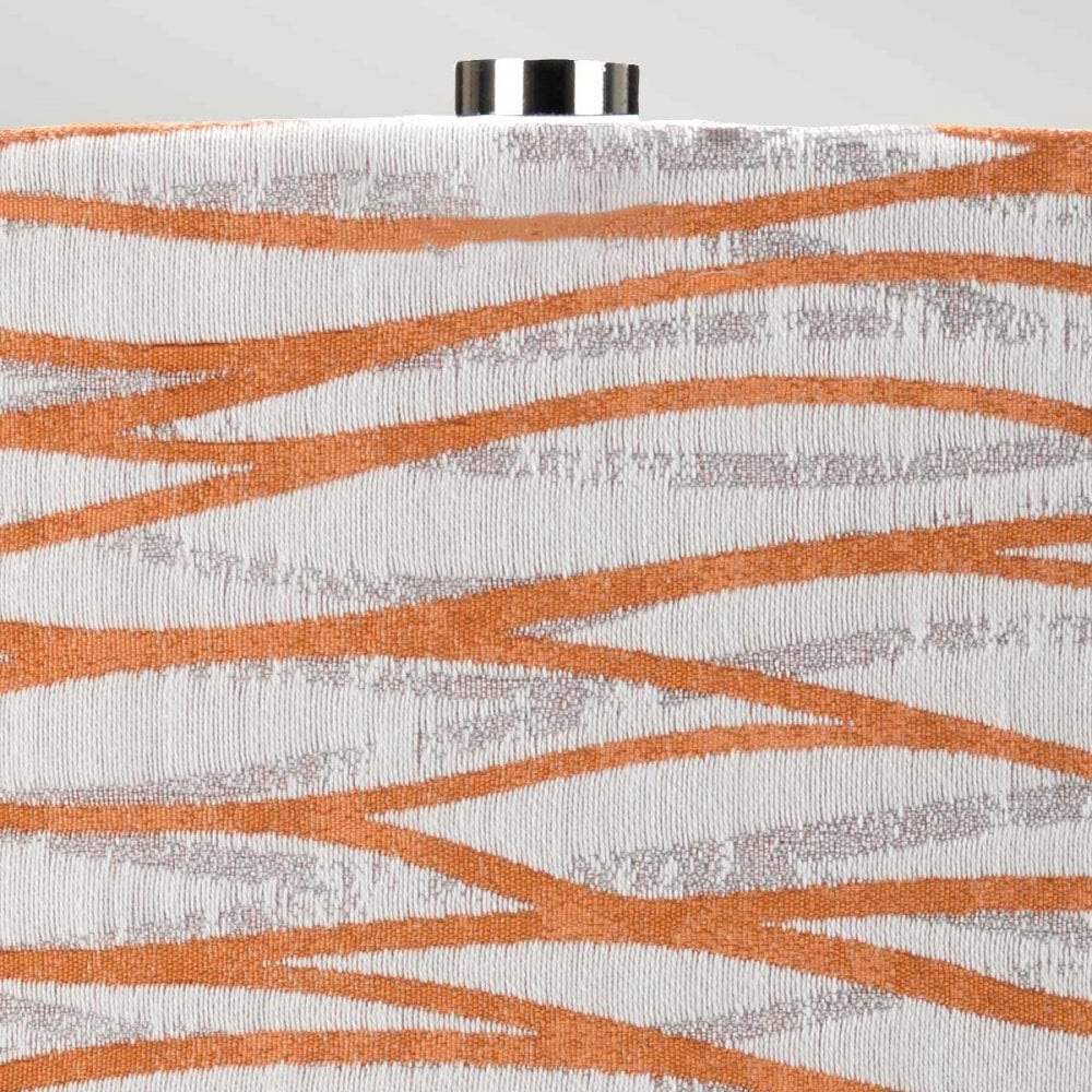 Elstead Milo 1 Light Table Lamp - White, Polished Nickel & Orange