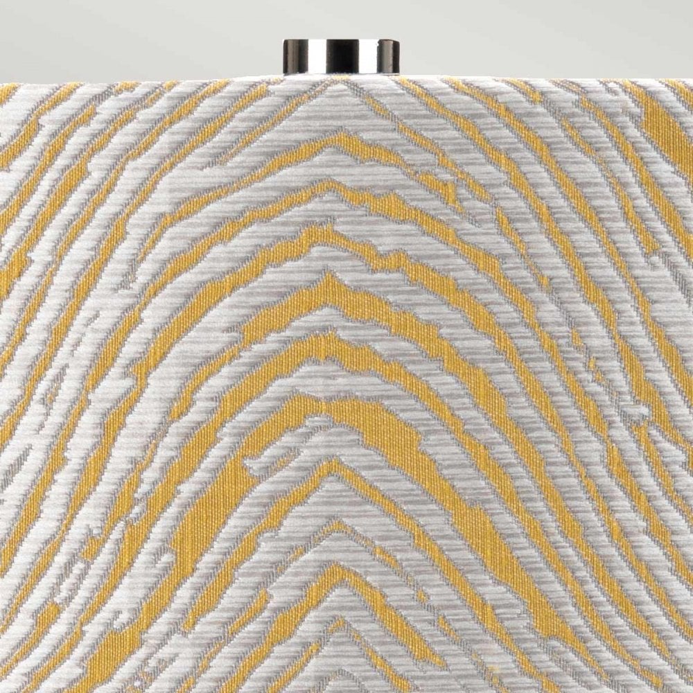 Elstead Milo 1 Light Table Lamp - White, Polished Nickel & Yellow