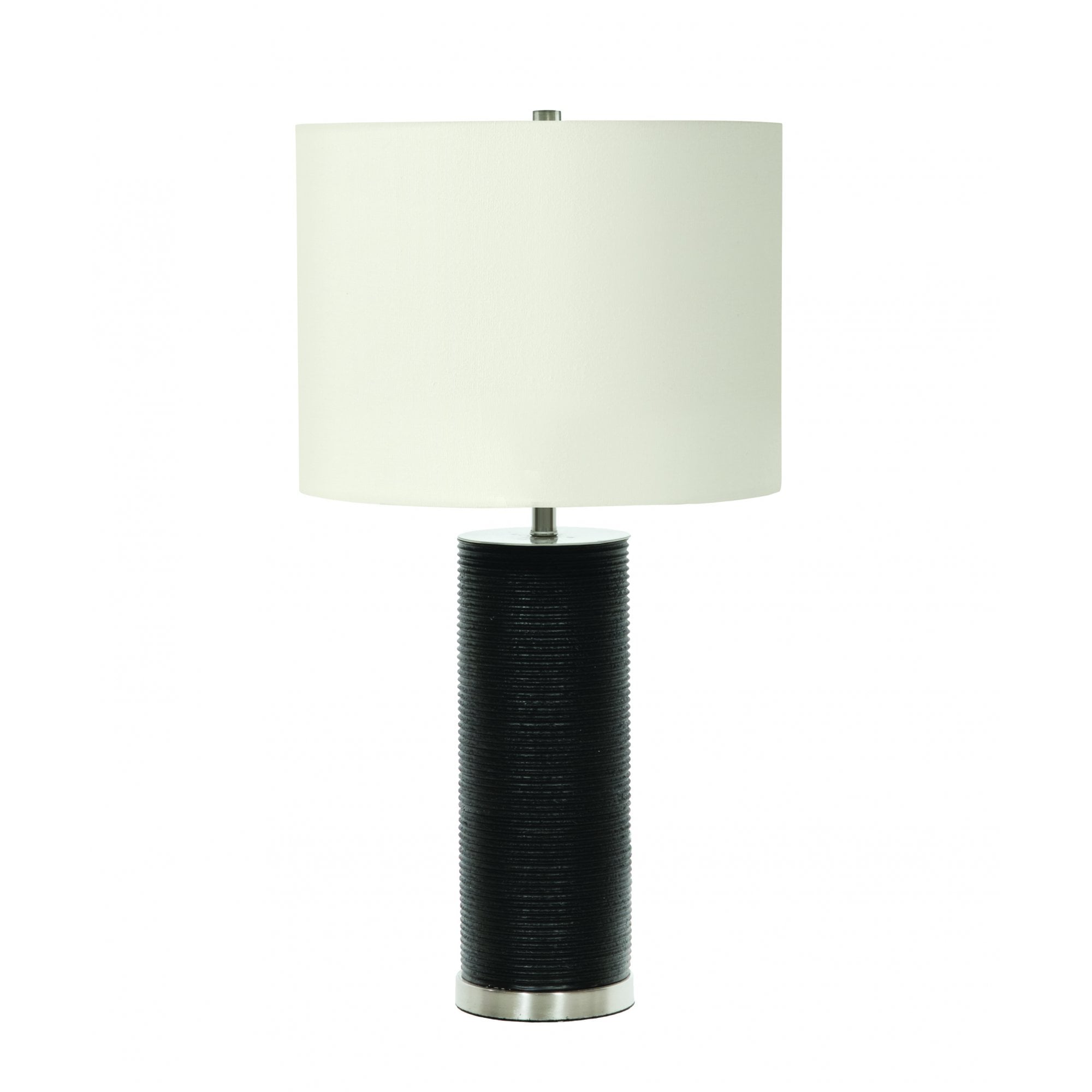Elstead Ripple 1 Light Table Lamp - Black with White Shade