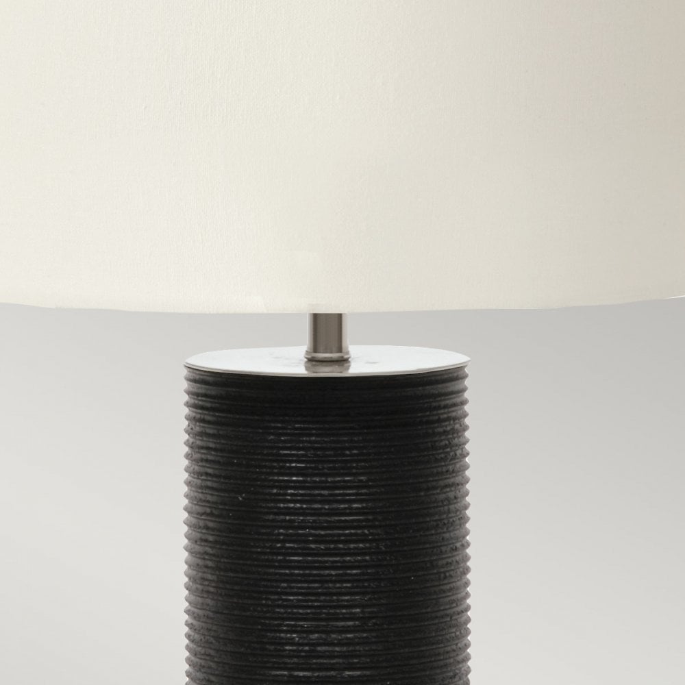 Elstead Ripple 1 Light Table Lamp - Black with White Shade
