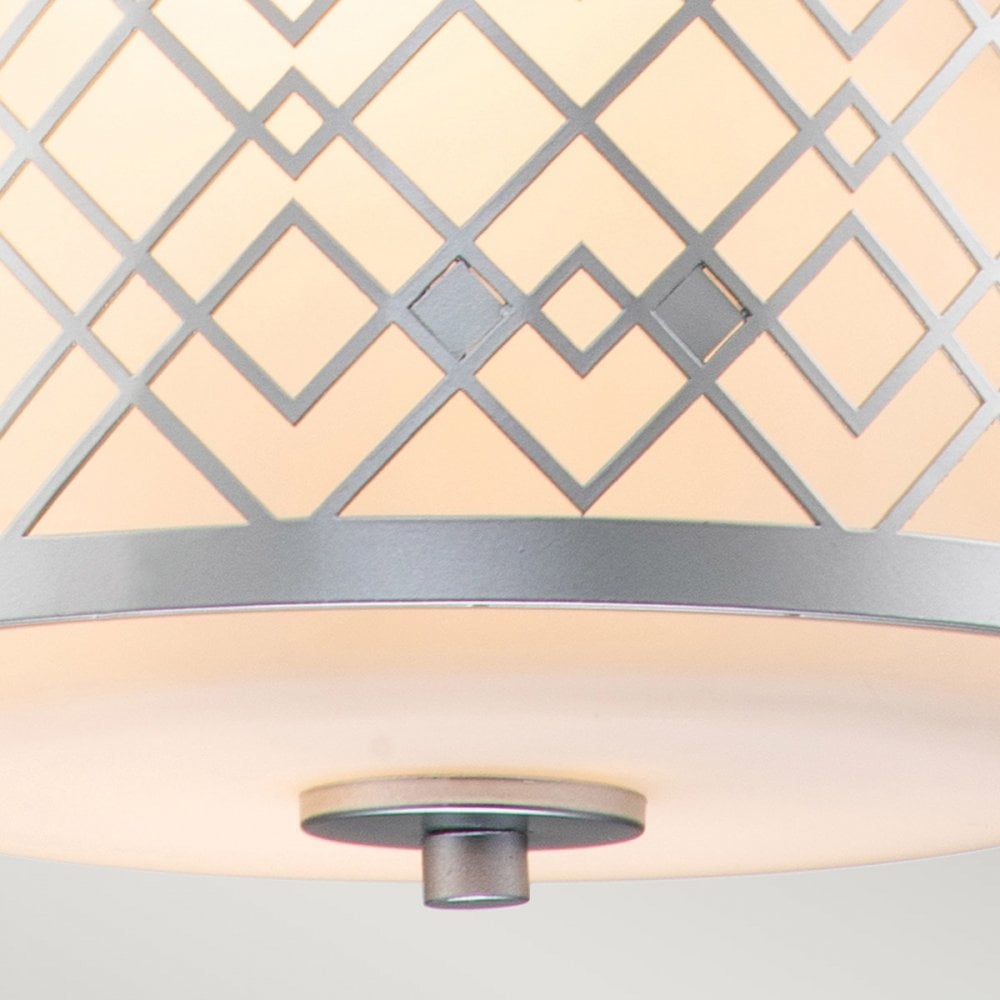 Elstead Ziggy 1 Light Small Pendant - Lacquered Silver