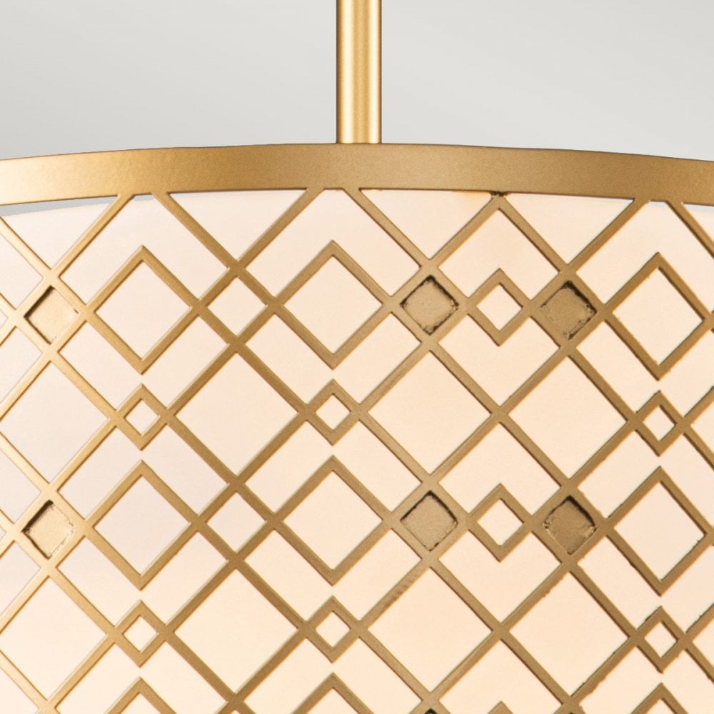 Elstead Ziggy 2 Light Medium Pendant - Lacquered Gold