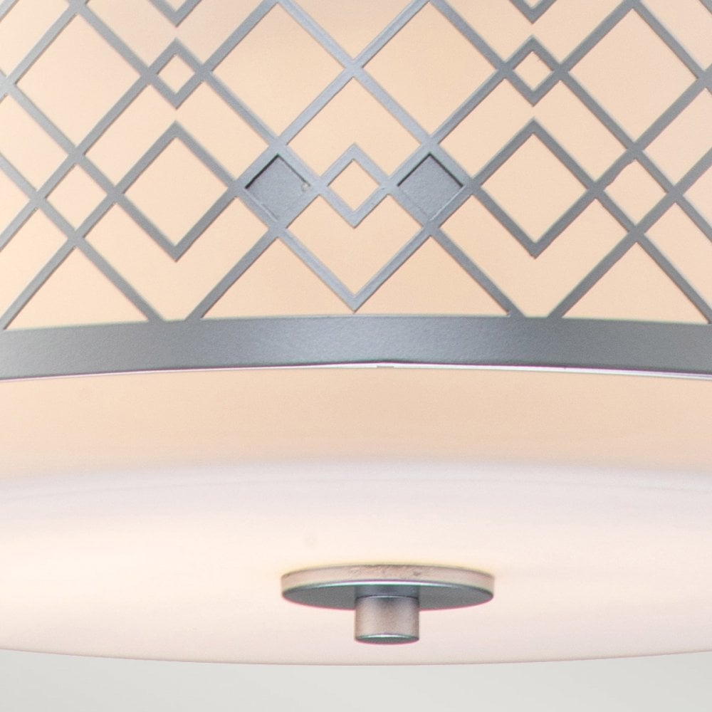 Elstead Ziggy 2 Light Medium Pendant - Lacquered Silver