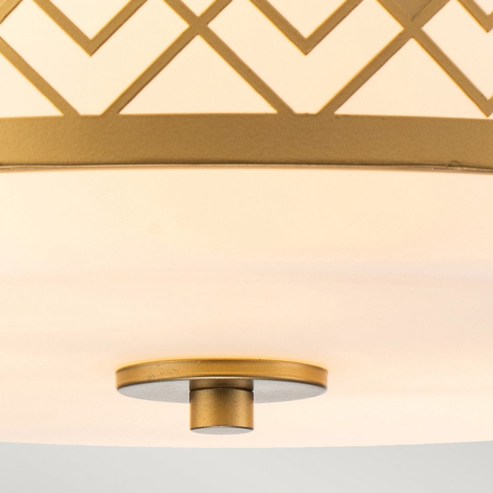 Elstead Ziggy 2 Light Medium Flush - Lacquered Gold