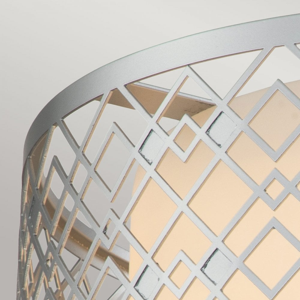 Elstead Ziggy 2 Light Medium Flush - Lacquered Silver